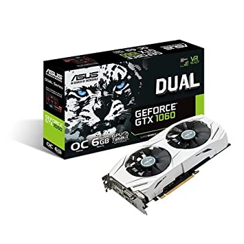 ASUS GeForce GTX 1060 6GB Dual-Fan OC Edition VR Ready Dual HDMI DP 1.4 Gaming Graphics Card (DUAL-GTX1060-O6G)