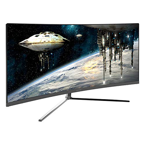 Viotek GN34CB 34-Inch 21:9 Ultrawide Curved QHD Gaming and Professional Computer Monitor, 100Hz 1440p, FreeSync FTS/RTS VESA (Black)