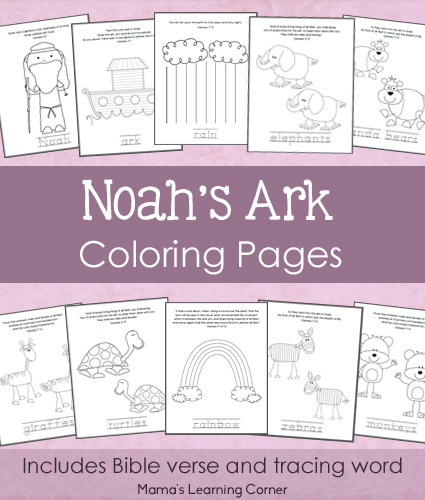 Noah's Ark Coloring Pages - 11-page free printable download