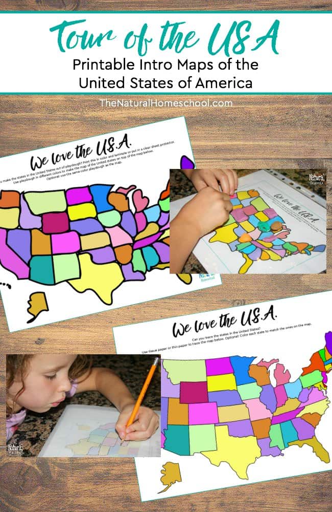 It is exciting to give kids a Tour of the USA! This set has a printable Introductory set of Maps of the United States of America. Kids will have a lot of fun with these and they will be learning at the same time!