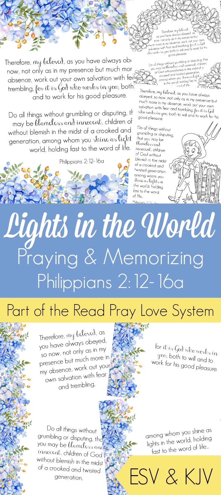 Lights in the World Praying and Memorizing Philipians 2:12-16a