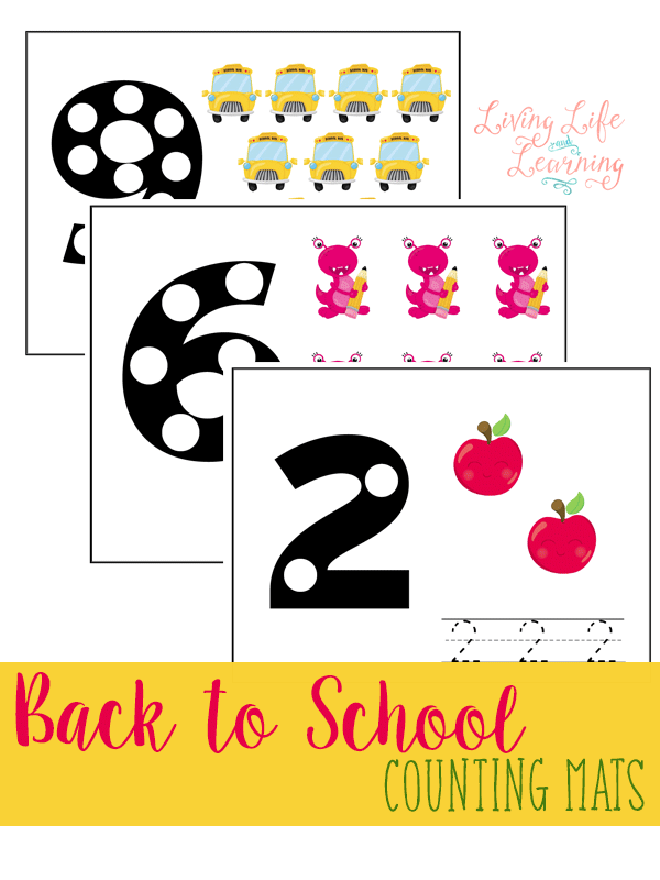 Back to School Counting Mats